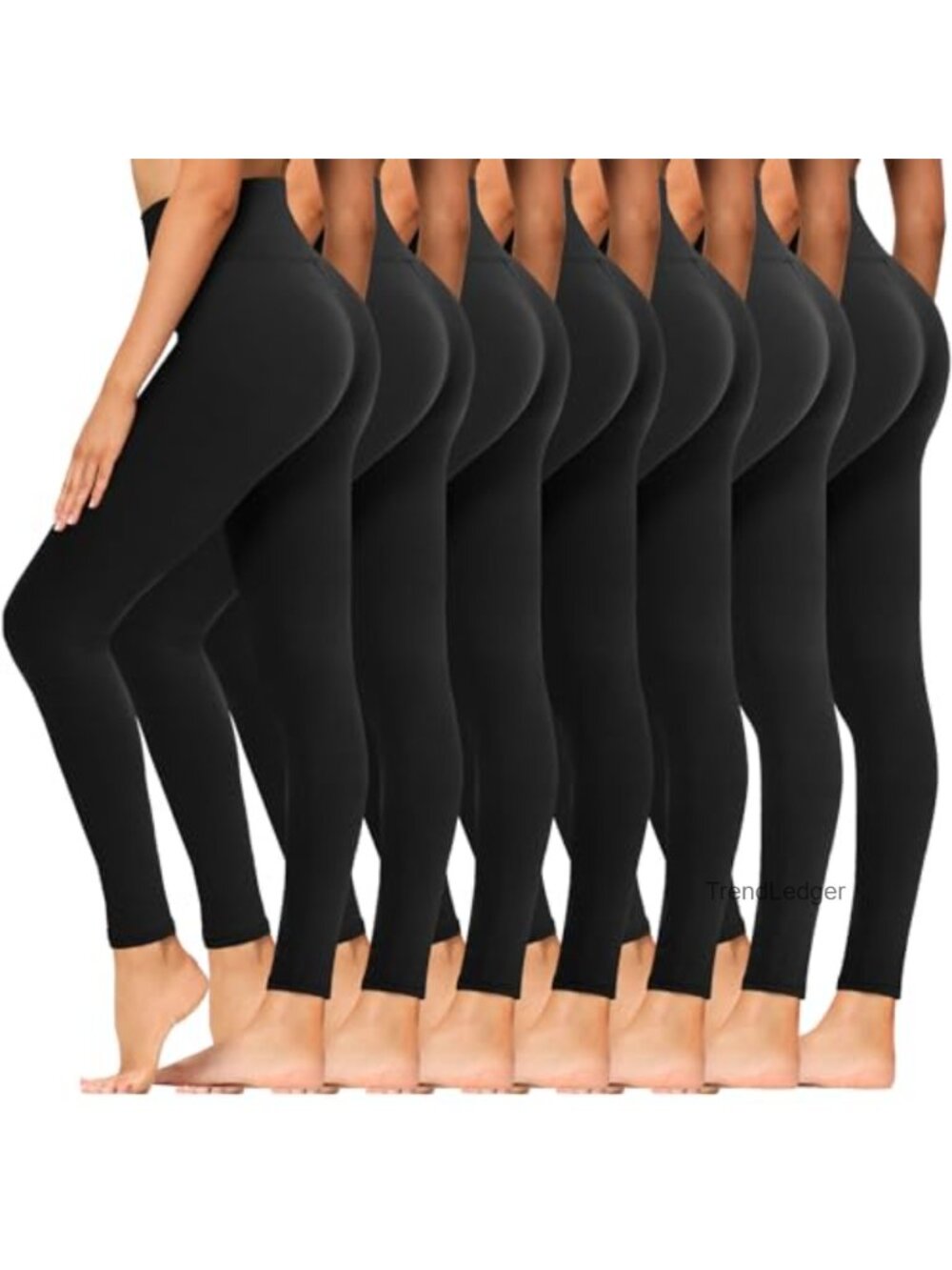 7 Pack High Waisted Tummy Control Leggings | Soft Yoga Pants